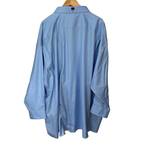 Pronto Uomo Executive Fit Dress Shirt Mens 22 34/35 Non Iron Button‎ Up Blue - Picture 3 of 8